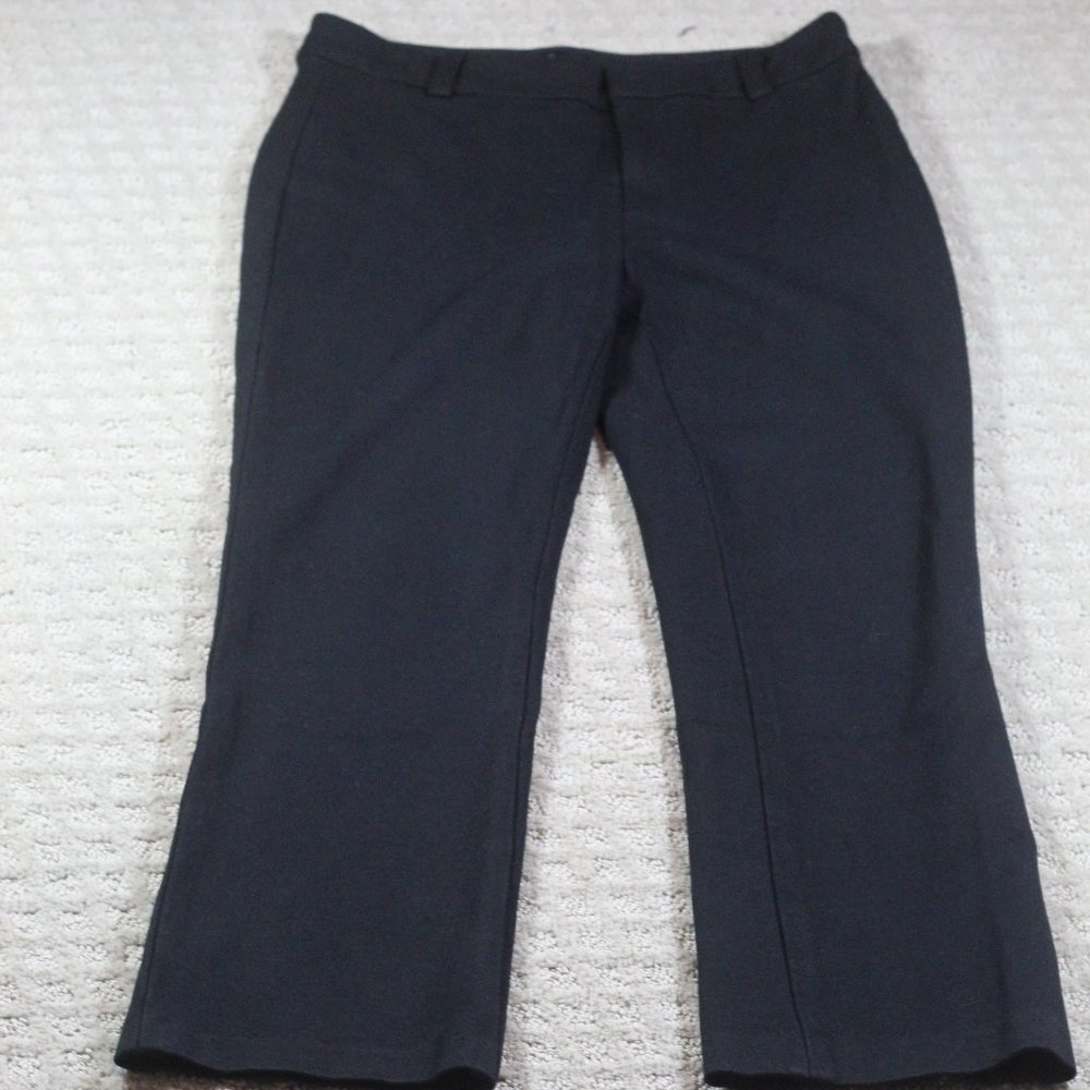 Madewell Size 2 Black Mid-Rise Straight Leg Twill Slacks